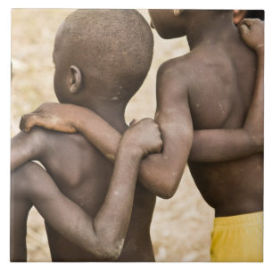Afrika, Westafrika, Ghana, Yendi. Nahaufnahme Fliese