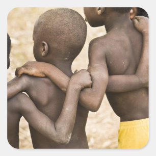Afrika, Westafrika, Ghana, Yendi. Nahaufnahme Quadratischer Aufkleber