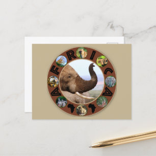Afrika Wildlife Circle Elephant Scans Postkarte