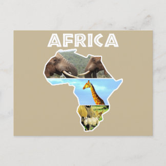 Afrika Wildlife Continent Collage Feiertagspostkarte