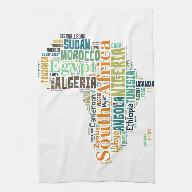 Afrika Wortkunst Geschirrtuch (Vertikal)
