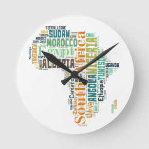 Afrika Wortkunst Runde Wanduhr