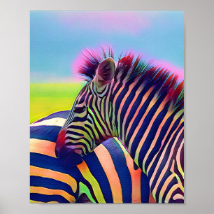 Afrika zebra Schwarz-weiß Poster