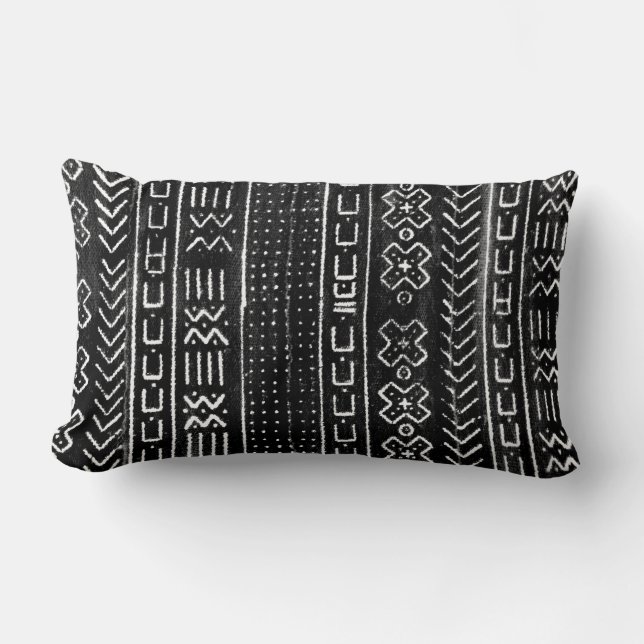 Afrikaner Mudcloth Lumbar-Kissen Lendenkissen (Vorderseite)