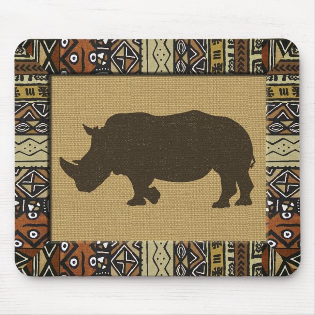 Afrikaner Mudcloth und Nashorn Mousepad (Vorne)