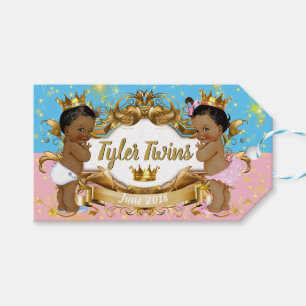 Afrikaner paart Prinzen/Prinzessin Pink/blaue Geschenkanhänger