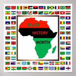 Afrikaner u. schwarze Flaggen Poster