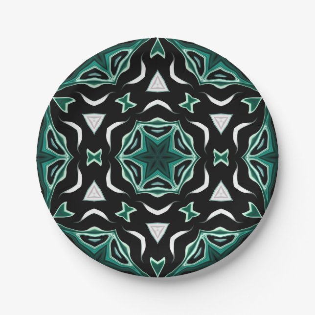 Afrikanisch-afrikanisches Muster kaleidoscope Pappteller (Vorderseite)