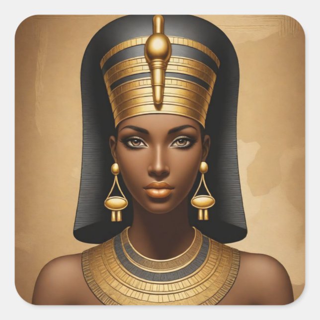 Afrikanisch-Ägyptische Frau Quadratischer Aufkleber (Vorderseite)