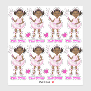 Afrikanisch-Amerikanerin Fairy Princess Ballerina Aufkleber