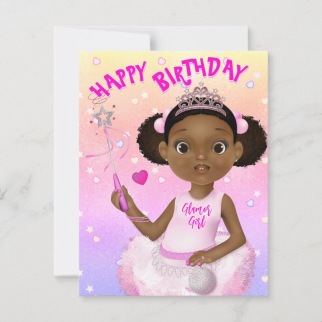 Afrikanisch-Amerikanerin Fairy Princess Ballerina Karte (Vorderseite)