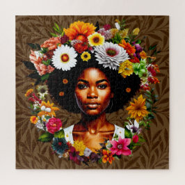 Afrikanisch-Amerikanerin mit Blumenkronen