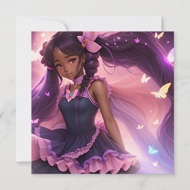 Afrikanisch-amerikanische Anime-Girl-Animecore-Äst (Vorderseite)