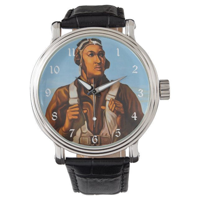 Afrikanisch-amerikanische Aviatoren kämpfen Pilote Armbanduhr (Vorderseite)