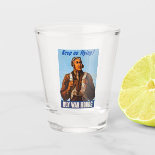Afrikanisch-amerikanische Aviatoren kämpfen Pilote Schnapsglas