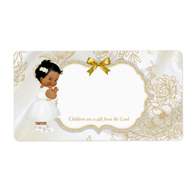 Afrikanisch-amerikanische Baby-Girl-Taufe Gold Whi (Vorne)