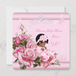 Afrikanisch-amerikanische Babydusche Butterfly Pin Einladung