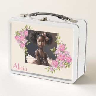 Afrikanisch-amerikanische Ballerina, Liebe Metall Brotdose