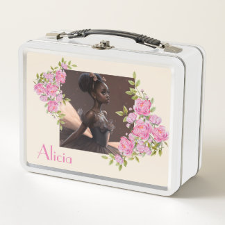 Afrikanisch-amerikanische Ballerina, Liebe Metall Brotdose