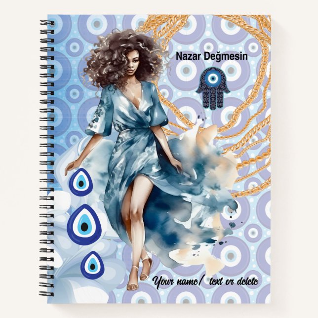 Afrikanisch-Amerikanische Boss Lady, böse Augen Notizbuch (Vorderseite)