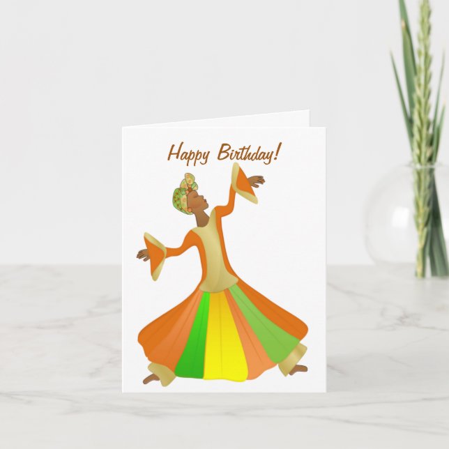 Afrikanisch-amerikanische Dancerin Happy Birthday  Karte (Vorderseite)