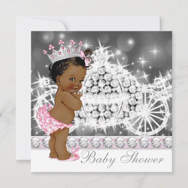 Afrikanisch-amerikanische Ethnic Princess Baby Sho Einladung (Vorderseite)