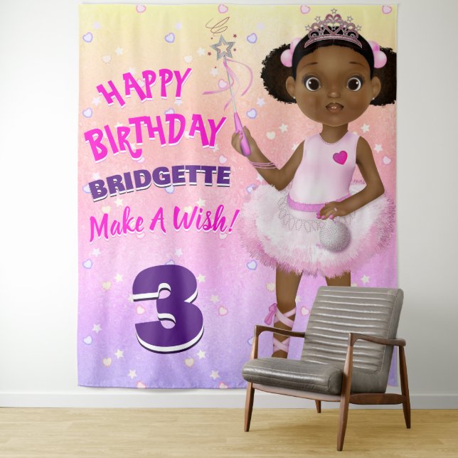 Afrikanisch-Amerikanische Fairy Princess Ballerina Wandteppich (Beispiel)