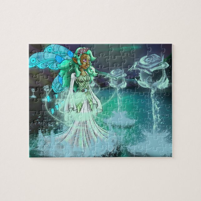 Afrikanisch-Amerikanische Fairy und Blume (Horizontal)