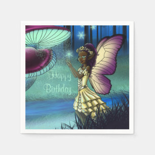Afrikanisch-Amerikanische Fairy und Pilz zum Gebur Serviette