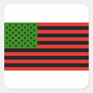 Afrikanisch-amerikanische Flagge - Rot, Schwarz un Quadratischer Aufkleber