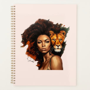 Afrikanisch-amerikanische Frau mit Majestic Lion Planer