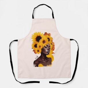 Afrikanisch-amerikanische Frau mit Sonnenblume Afr Schürze