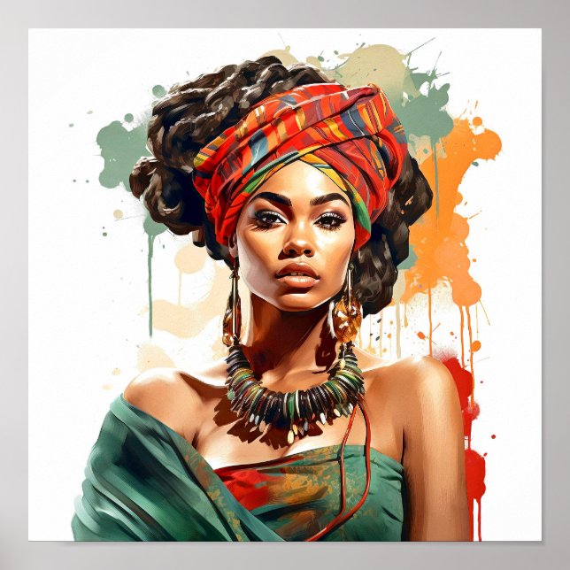 Afrikanisch-amerikanische Frauen-Malerei Poster (Vorne)