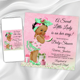 Afrikanisch-amerikanische Girl Watermelon Baby Sho Einladung