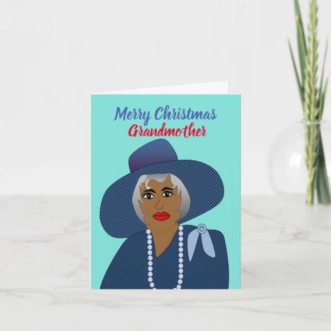 Afrikanisch-amerikanische Großmutter Weihnachten Karte (Vorderseite)