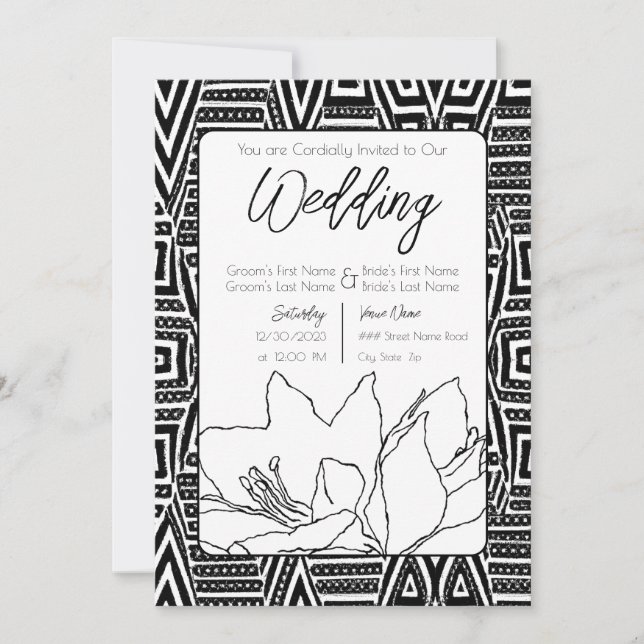 Afrikanisch-Amerikanische Hochzeit Einladung (Vorderseite)