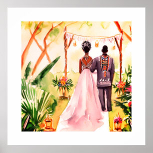 Afrikanisch-Amerikanische Hochzeit Poster