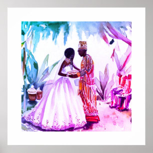 Afrikanisch-Amerikanische Hochzeit Poster