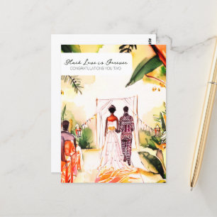 Afrikanisch-Amerikanische Hochzeit Postkarte