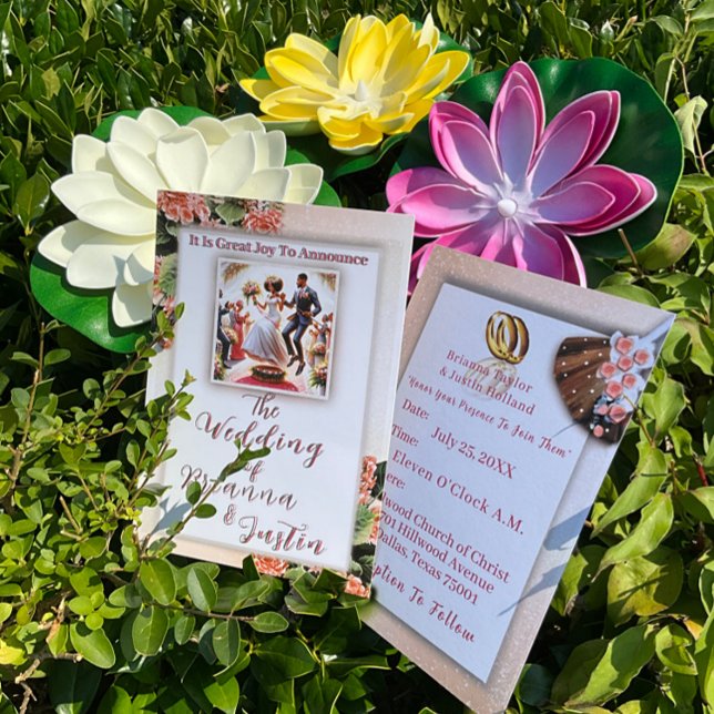 Afrikanisch-amerikanische Hochzeittradition Folieneinladung (Von Creator hochgeladen)