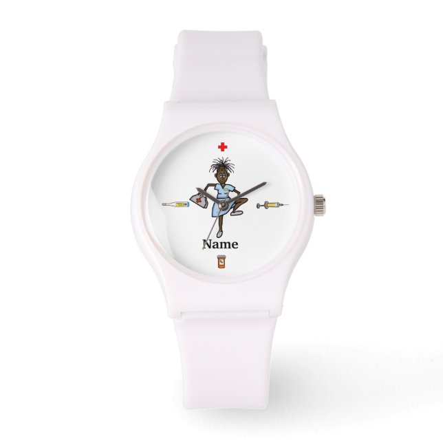 Afrikanisch-amerikanische Krankenpflege Armbanduhr (Vorderseite)