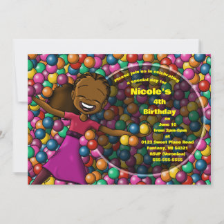Afrikanisch-Amerikanische Mädchen zum Geburtstag Einladung