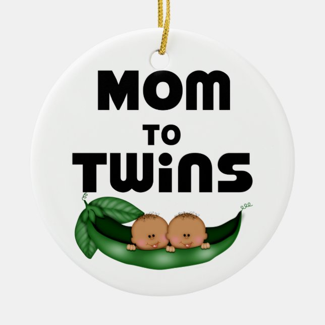 Afrikanisch-amerikanische Mama zu Twins Keramikornament (Vorne)