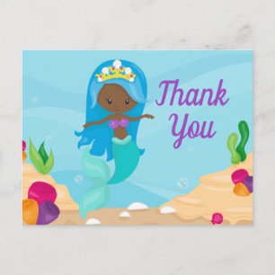 Afrikanisch-amerikanische Meerjungfrau Custom Kids Postkarte