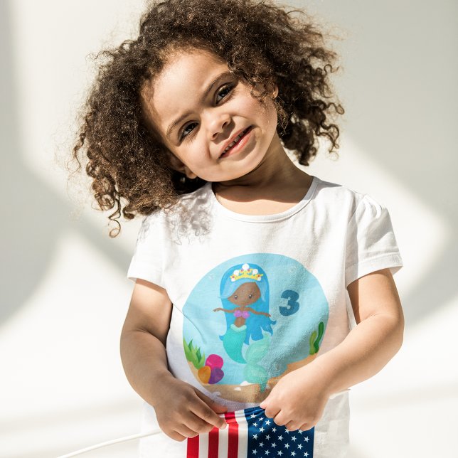 Afrikanisch-Amerikanische Meerjungfrau Niedlich Cu Kleinkind T-shirt (Von Creator hochgeladen)