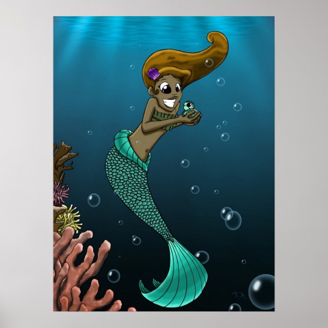 Afrikanisch-Amerikanische Mermaid Poster (Vorne)