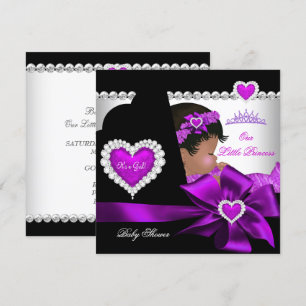 Afrikanisch-Amerikanische Princess Baby Shower Gir Einladung