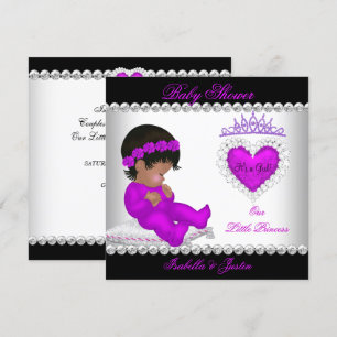 Afrikanisch-Amerikanische Princess Baby Shower Gir Einladung