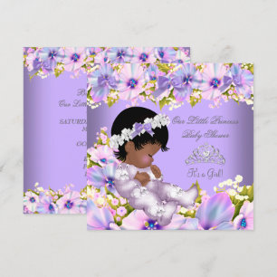 Afrikanisch-Amerikanische Princess Baby Shower Gir Einladung