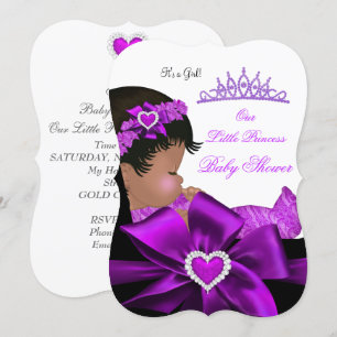 Afrikanisch-Amerikanische Princess Baby Shower Gir Einladung